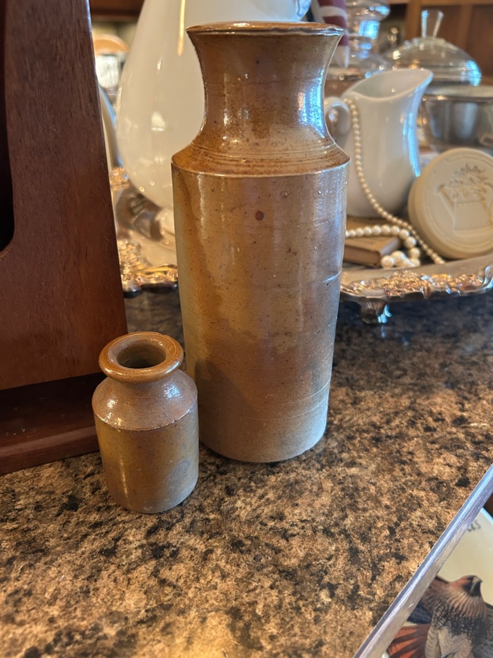 Vintage European Stoneware Ink Bottles